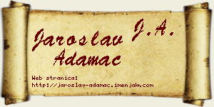 Jaroslav Adamac vizit kartica